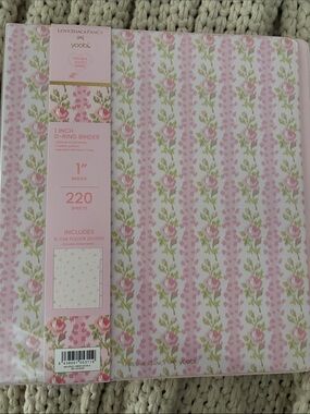 LoveShackFancy x Yoobi 1" D-Ring Floral Binder - Pink & Green